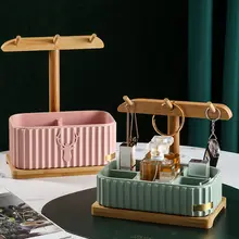 北欧デザインのデスクトップ収納ボックス【化粧品・鍵掛け・ジュエリーディスプレイ】