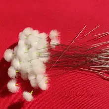 耳掃除用 銀針タイプ 白鹅绒付き ステンレス製 耳道クリーニングスティック【中小号・弾力細柄】