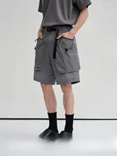 超軽量の微皺エラスティックナイロン多ポケットデザインパンツ【磁吸ボタン・春秋用】（セットアップ対応）