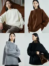 MRS Studios 裏面にライン入りデザインのオーバーサイズセーター【10本撚りウール・カシミヤ混】