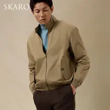 精梳コットン カーキ色 ジャケット【春秋用・男性・ショート・カジュアル】