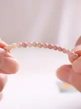 天然ローズストーンの細手串ブレスレット【ピンク・女性用・友達への贈り物】