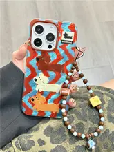 ウィンセントの波形ストライプダックスフンドブレスレット【iPhone用・極上の柔らかさ・2層シリコンケース・防落特性】