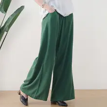 コットンリネンワイドパンツ【薄手・ヨガ・カジュアル用】（セットアップ対応）