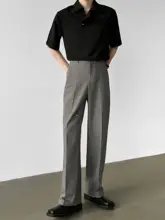 高腰ストレートパンツ【上質なボタンデザイン・フィット・カジュアルスタイル】（セットアップ対応）