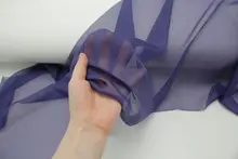 優雅なドレープ感！透け感のあるブルーとパープルのシフォン生地【華やかなスカート・ウェディング装飾用・DIY】
