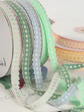 1cm色織りレースエッジの布リボン【DIY手芸材料・ギフト包装・花束用】