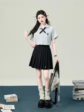 オリジナルJK制服 女子用高校生シャツ【学院風・短袖】（セットアップ対応）