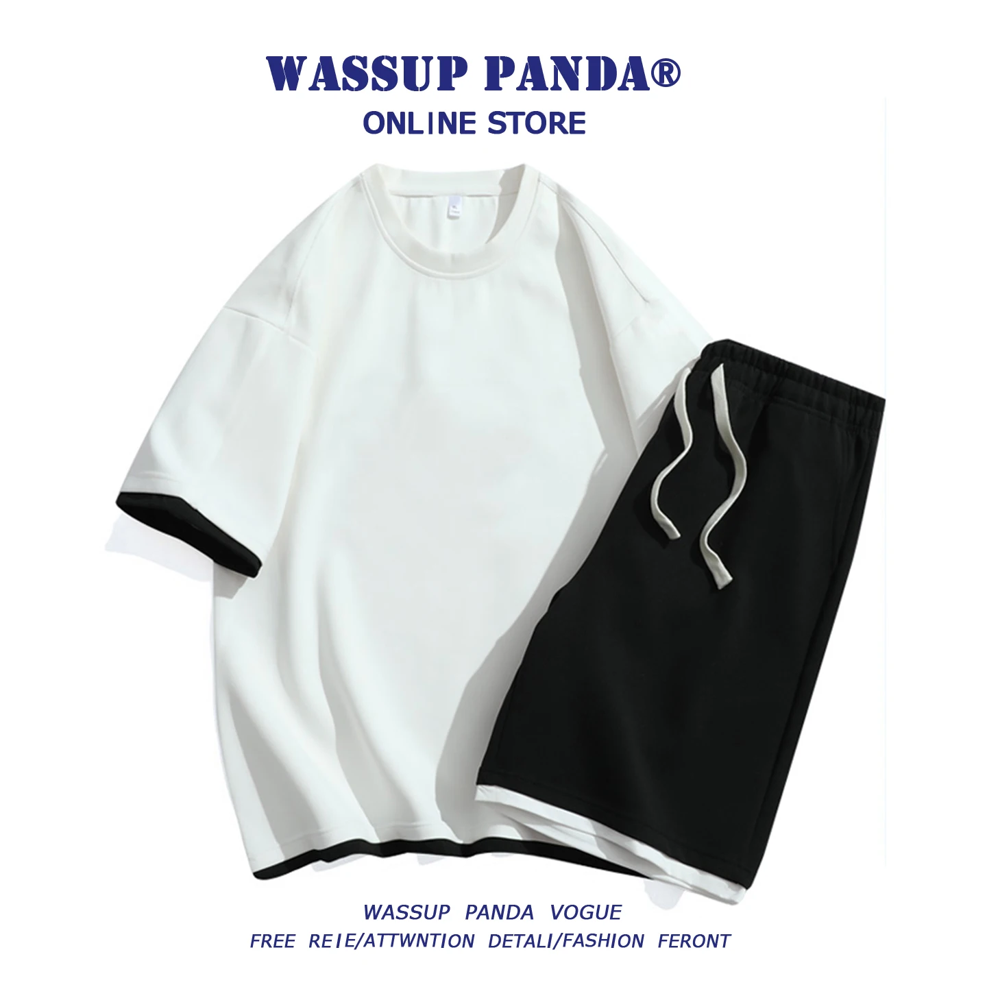 夏用薄手カジュアルTシャツとショートパンツセット：青少年向け快適着心地の実証