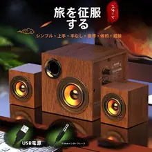 ミニサイズ多媒体スピーカー【重低音・家庭用・高音量対応】