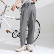 デザイン性のあるコットン製パンツ【シンプル・ストレート・女性用・通勤対応】