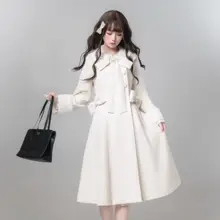 胡桃木JK初雪オリジナルウールコート【清楚系・アカデミックスタイル・ロリータ秋冬】
