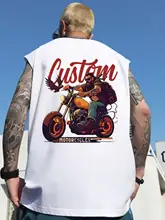 アメリカンビンテージ風 バイクベスト メンズ【ゆったりしたデザイン・無袖・ストリートスタイル・夏用】
