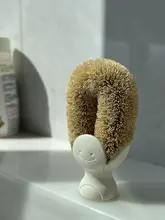 立てられる天然棕毛製洗浄ブラシ【可愛いデザイン・キッチン用・鍋やまな板に最適】