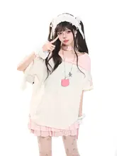 学院スタイルの可愛いドット柄リボン付き半袖Tシャツ【夏用・フィット・カジュアル】
