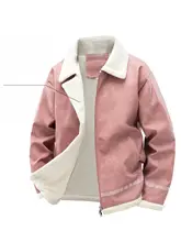 羊羔絨風ボアコート【メンズ・PUレザー・冬用・ゆったりサイズ】