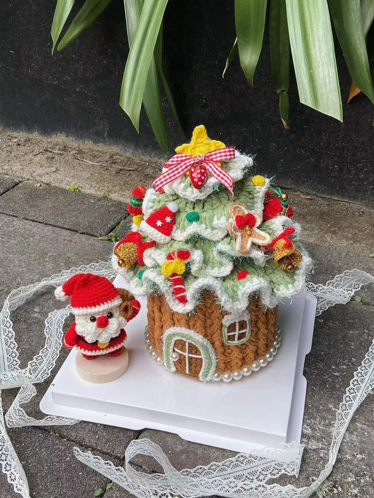 手作りの毛糸クリスマスツリーハウス収納ボックス材料キット：小学生向けDIYギフトの実用性と作成プロセス