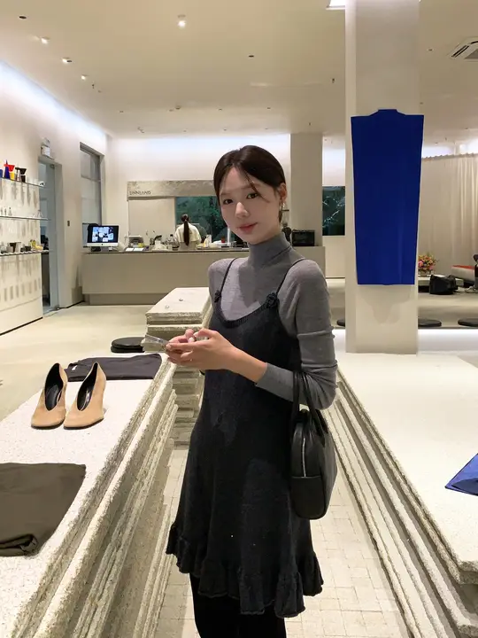 大花模様のリリィアン フック付きフリルドレス【ハンドメイド・韓国風】