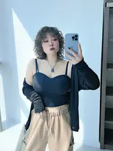 アイスシルクキャミソール【大きいサイズ・胸パッド付き・美背デザイン】（セットアップ対応）