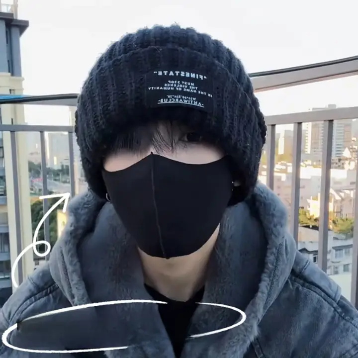 防寒保温ニット帽【青少年向け・ライディング用・厚手・風を防ぐデザイン】