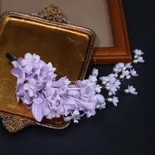 流れるような鈴蘭の花のトリム付きヘアクリップ【新中式・レトロデザイン・和服や漢服に最適】