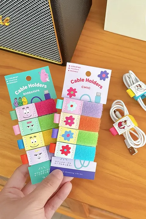 可愛らしいキャラクター配線整理器【マルチ機能・データケーブル用・ヘッドフォン用】