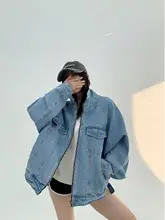 アメリカンスタイルのヴィンテージ風ジーンズジャケット【レディース・ゆったりフィット・短丈】