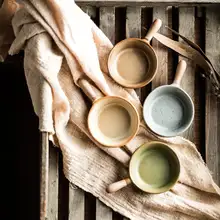 手持ち陶器ディッシュ【家用・小皿・調味料用・おしゃれなデザイン】