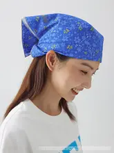 迷彩デザインのコットンバンダナ【反射素材・花柄】