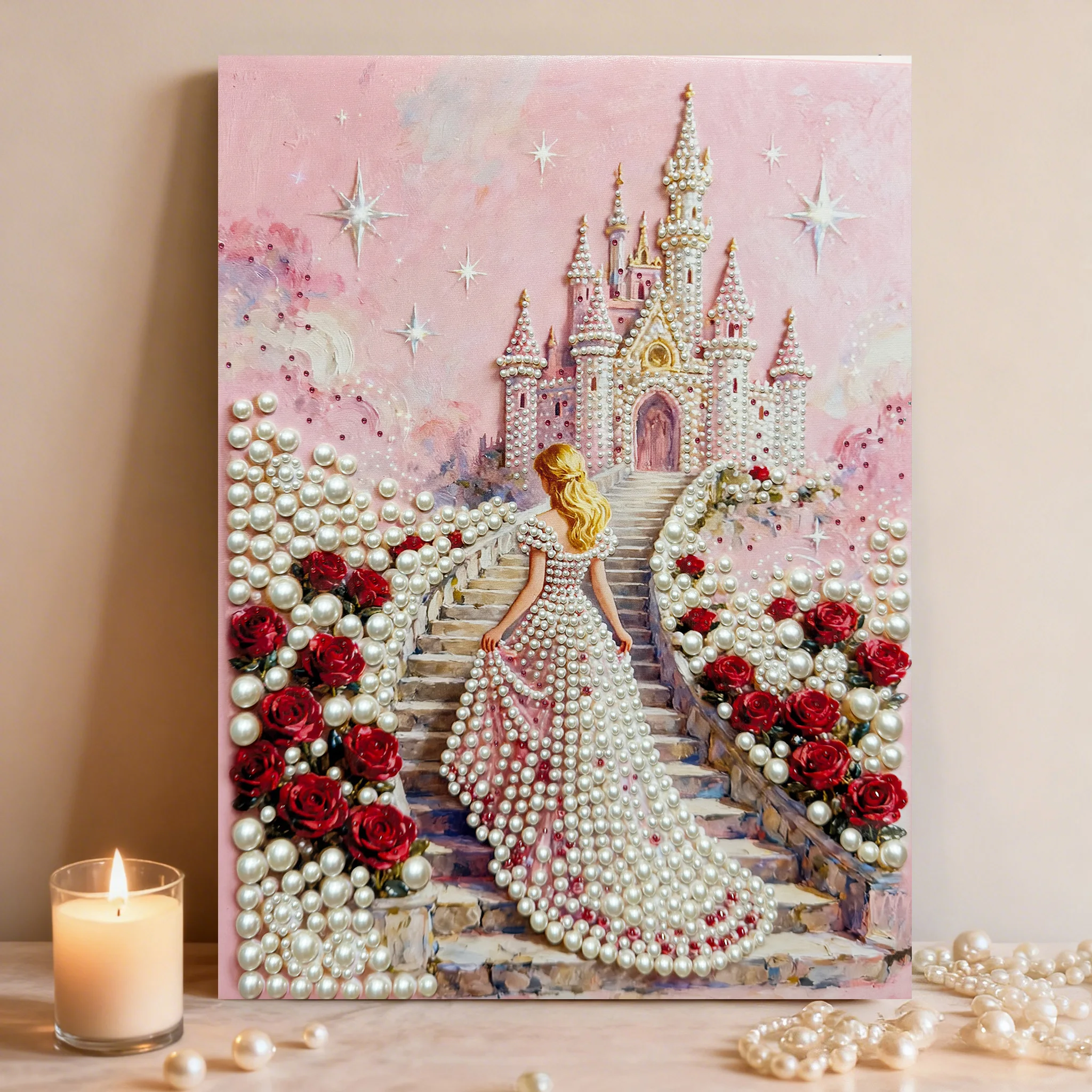 手作りダイヤモンド絵画：キャンディーカラーのプリンセス城のデザインと実用性