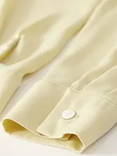 衿付きシフォンブラウス【パールチェーン付き・シンプルデザイン・重ね着対応】