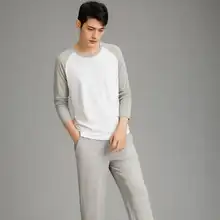 メンズ長袖パジャマ【春秋用・薄手・ルームウェア・外出可能】（セットアップ対応）