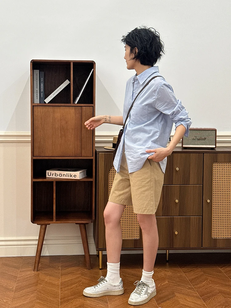 カーキ色の五分丈パンツは通勤コーデでどんな着心地か？