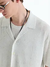 和紙風 リネン混合の軽やかなニットカーディガン【爽やかな肌触り・翻 collar】