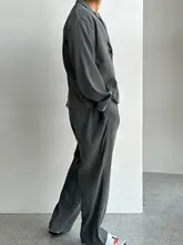 テクスチャー感のあるカジュアルスーツ【春秋用・ジャケット・ストレートパンツ】（セットアップ対応）