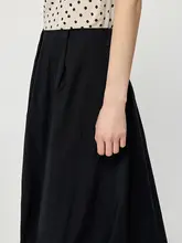 ヴィンテージストライプのデザイン アシンメトリーなゆったりとしたカジュアルスカート【花苞風】（セットアップ対応）