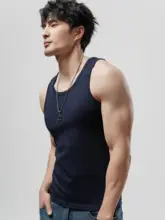 通気性と肌触りに優れたメンズタンクトップ【スポーツ・フィットネス用・スリムフィット】