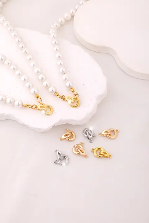 DIY用 ニッケルフリーの18K金メッキ接続パーツ【ブレスレット・ネックレス用】