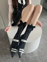 ブラック ショートソックス【シルクサテン・リボンデザイン・レディース用・春夏向け】