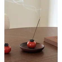 線香立て お香立て 陶器 天然木 チャイナテイスト ヴィンテージ おしゃれ 癒やし 家庭用 インテリア 香道