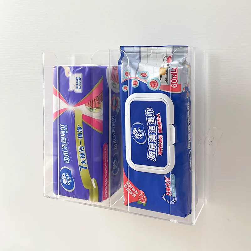 キッチン用ウェットティッシュ収納ボックス【壁掛け式・穴あけ不要】