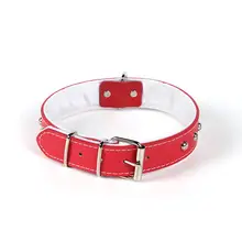 ペット用レザー犬首輪【ステンレススチールのスタッズ・クローム仕上げ・リード付き・中型・大型犬対応】