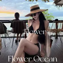 ロマンティックなメッシュビキニ【セクシー・リゾートビーチスカート・三点セット】（セットアップ対応）