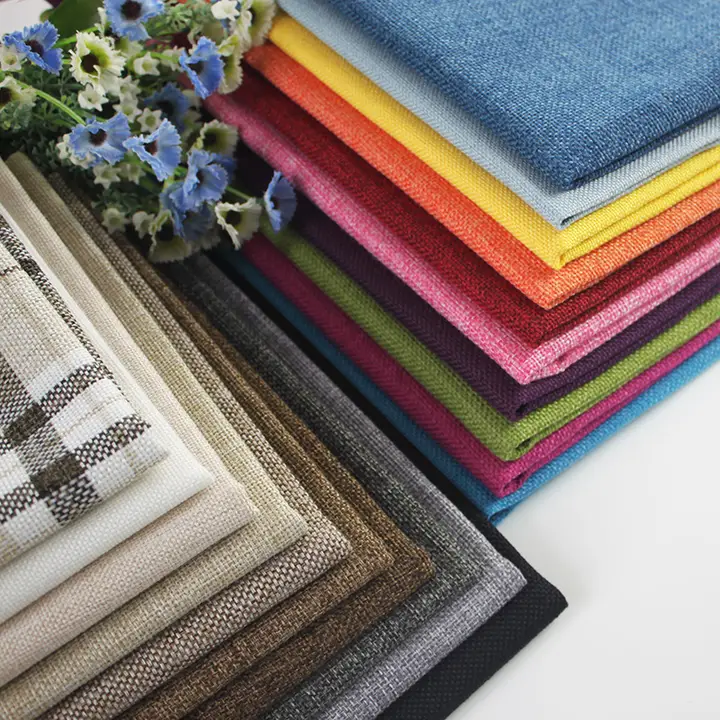 厚手の麻混紡ファブリック ソファカバー・クッションカバー用【ハンドメイド・ナチュラルスタイル】