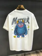 個性的なデザイン！涼しげな半袖Tシャツ【男性用・ドロップシルエット・グラフィックプリント】