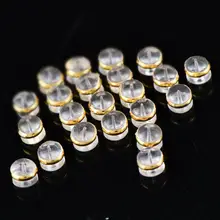 透明シリコン製の円形イヤープラグ【18k金メッキ・高級アクセサリー・紛失防止】