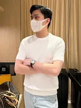 ニットテクスチャー メンズトップス【ビジネスカジュアル・夏用・スリムフィット】