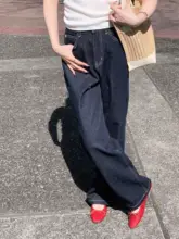 高級麻を使用した直筒デザインのカジュアルデニムパンツ【落ち着いたインディゴカラー】