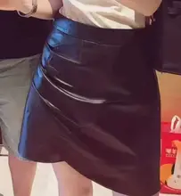 ラムレザー製 ミニスカート【フィット感抜群・シンプルデザイン・ストレートシルエット】