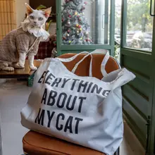 猫用大容量キャンバスバッグ【外出時に便利・収納力抜群】
